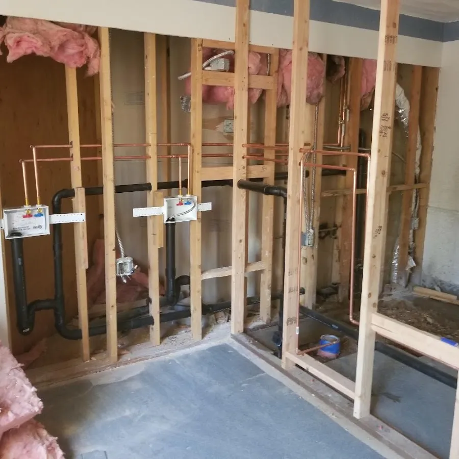 Copper pipe rough-in and plumbing installation in Tuscumbia